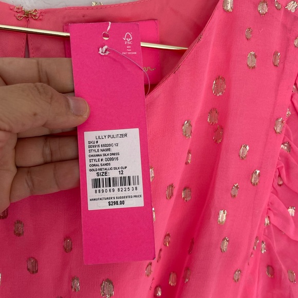 LILLY PULITZER Chianna Silk Dress Size 12 NWT - Picture 6 of 6